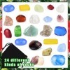 Meetory Calendrier de lAvent 2022 en cristal, 24 pièces, pierres géographiques minérales, fossile, pierres précieuses, calen