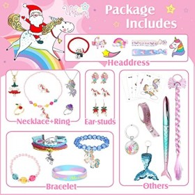 Calendrier de lAvent licorne, calendrier de Noël fille 2022, cadeaux de Noël pour enfants, bijoux porte-clés collier anneaux