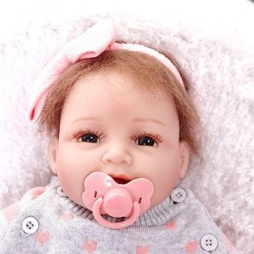 VVLXRIC Poupon Reborn RéAliste Fille, 22Pouces Regardez RéEl PoupéE en Silicone, Les Meilleurs Cadeaux De NoëL pour Les Enfan