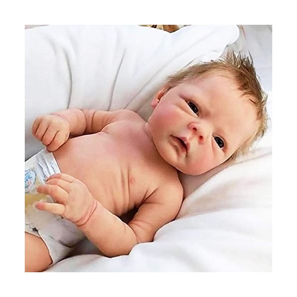 Reborn Baby Dolls Garçon/Fille 18" Fait À La Main en Vinyle Dur Et Silicone Réaliste pour Nouveau-Né, Cadeau De Noël, danniv