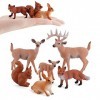 JOKFEICE Lot de 6 Figurines danimaux de la forêt en Plastique pour projets scientifiques, Apprentissage, Jouets éducatifs, C