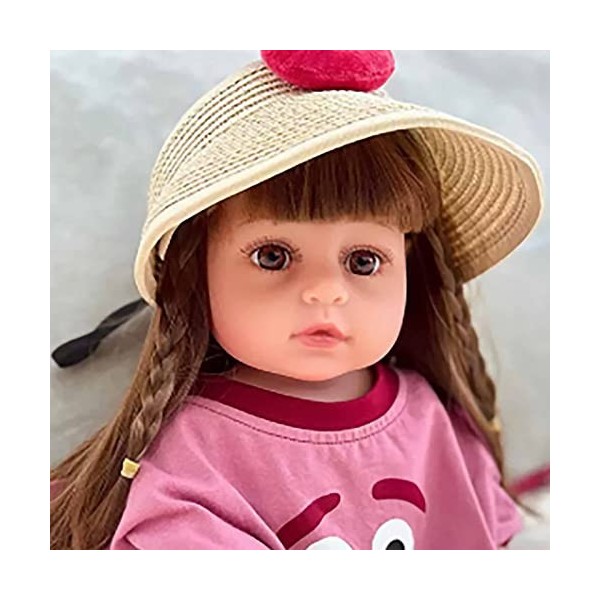 HLILY PoupéE Reborn, Reborn Baby Dolls en Silicone Souple, Simulation Nouveau-Né Jouet, pour Garçons Et Filles Jouet De Noël 