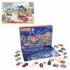 Matchbox Calendrier de lavent, contient 24 surprises dont 11 petites voitures et 13 accessoires, pour enfants dès 3 ans, GXH