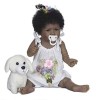 22 Pouces 55 Cm Noir Afro-Américain Bébé Poupées Pleine Silicone Renaître À La Main Poupée Nouveau-Né Bébé Poupées pour Fille