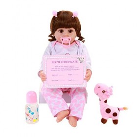 Poupée Reborn Bébé Garçon Noir, Poupées Nouveau-Né Réalistes en Vinyle Silicone 57Cm, Poupée Réaliste De Style Indien