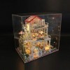 luckiner Mignon mini maison de poupée miniature 3D en bois avec housse anti-poussière