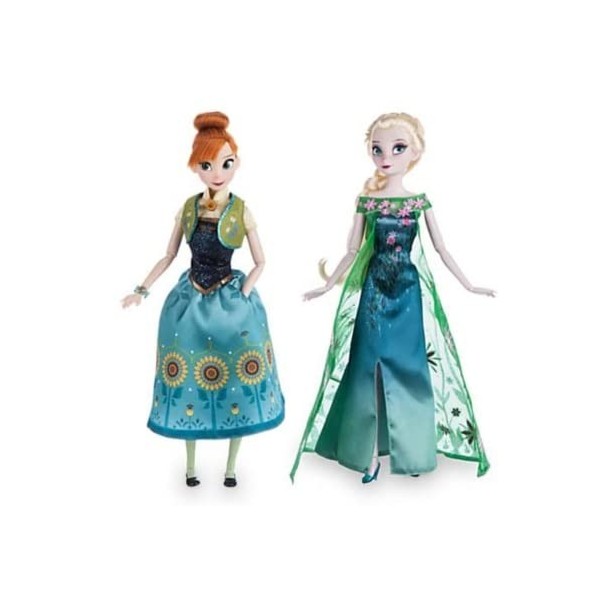 Poupées officielles Princesse Elsa et Anna Forever Fever dans une robe verte du solstice dété