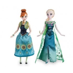 Poupées officielles Princesse Elsa et Anna Forever Fever dans une robe verte du solstice dété