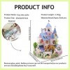 XLZSP DIY Mini Maison de Poupée Château Européen Romantique 3D Assemblé Scène Miniature Décor avec Lumière LED Meubles Kit Cr