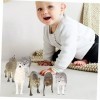 CLISPEED 35 Pcs Modèle De Meute De Loup dhiver Figurines danimaux Minuscules Kit De Gâteau Jeu De Bébé Jouet pour Enfants M