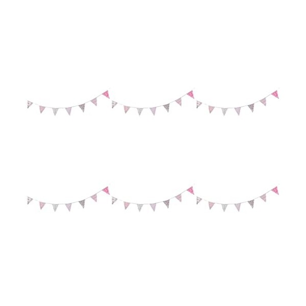 Guirlande De Fanions Roses 6 Mètres - Décoration Fête Anniversaire, Mariage, Baby Shower Fille - Papier FSC