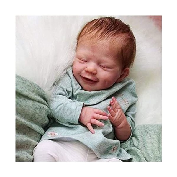 Poupées Reborn Réalistes pour Bébé Garçon/Fille Endormi 45,7 Cm, Nouveau-Né, Tout-Petit, Fait À La Main en Silicone Souple, C