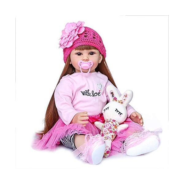 60 cm Reborn Vinyle Jouets Fille bébé poupée Silicone Princesse Enfant bébés poupées Cadeau danniversaire édition limitée po