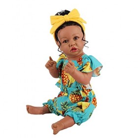 Fille Reborn Poupée Bébé Jouer Poupées Mignon Peau Sombre 58 CM Vinyle Silicone Bébé Jouet Réaliste Mode Jouet pour Enfants C