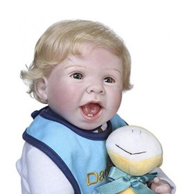 55 cm Conception Bebe Garçon Poupée Reborn Tissu Doux Corps Câlin Nouveau-Né Bébé Réaliste Souriant Mignon Visage Real Touch 
