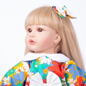 HAMIMI 60 Cm 24 Pouces Reborn Bébé Poupées à La Main Réaliste Réaliste Doux Silicone Corps Renaissance Poupée Fille pour 3-10