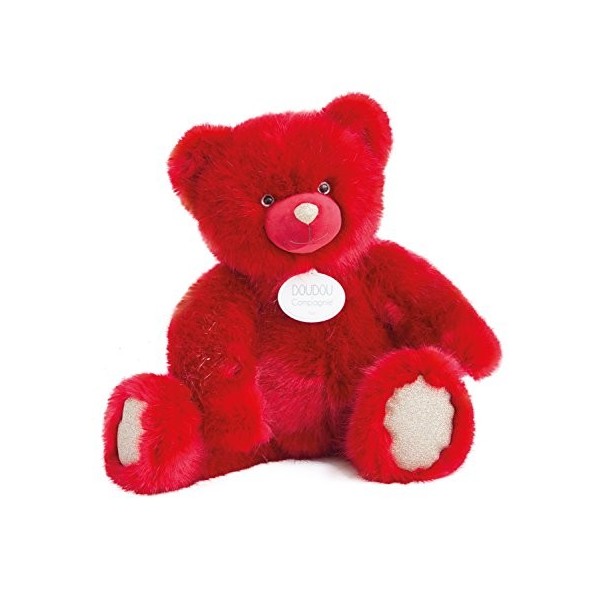 Doudou et Compagnie - Ours En Peluche Paillettes - 60 cm - Rubis - Ours Collection - DC3411