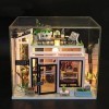 3D Music Studio Miniature Maison De Poupée en Bois Puzzle Modèle Kits De Meubles Bricolage Maison De Poupées LED Couverture A