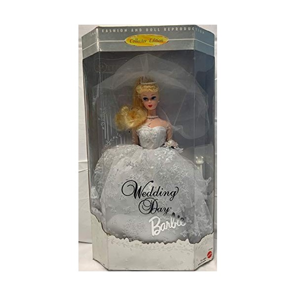 Barbie poupée Blonde - 1960 Fashion and Doll Reproduction Editon Collector - Wedding Day - Robe Blanche DE Mariee - Le Mariag