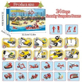 VEEKAY Calendrier de lAvent, Calendrier de lAvent de blocs,Noël Calendrier,de lAvent 24pcs Blocs de Construction,Jouet Enf