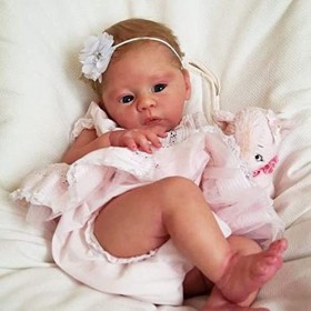 Reborn Baby Doll 18 Pouces Poupées Nouveau-Né DAspect Réel Fait À La Main Réaliste Enfant en Bas Âge en Silicone Souple Corp