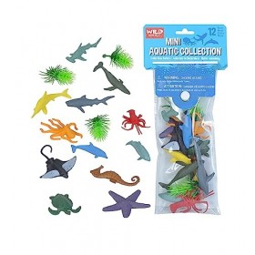 Wild Republic Polybag Mini Aquatique, Lot de Figurines, Douze Espèces Vivant dans la Aquatique, Cadeau pour Enfants, Super po