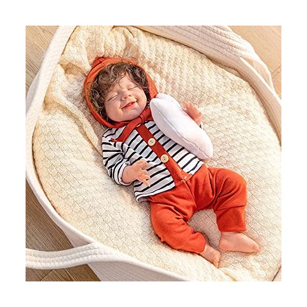 HLILY Reborn Baby Dolls, RéAliste Bebe Reborn Fille Simulation Vinyl Soft Silicone PoupéE Reborn Girl Boy Gift pour Lâge De 