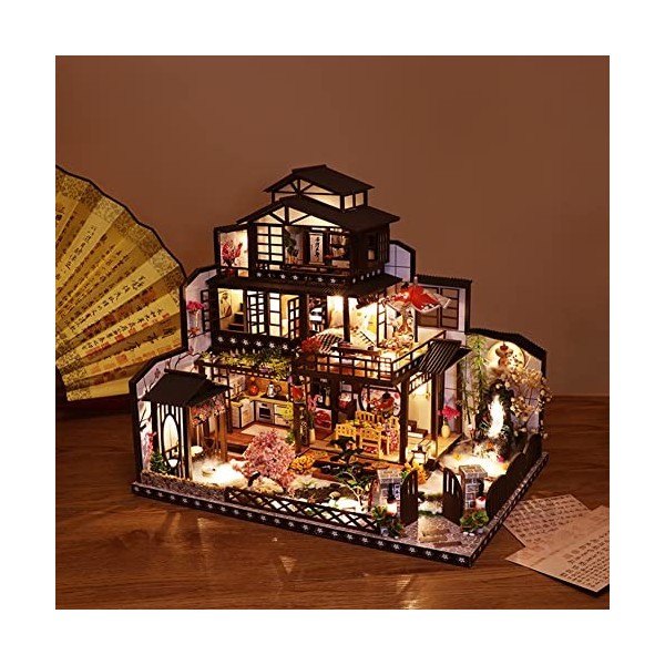 HEYANG Mini serre miniature 3D - Kit de bricolage maison de poupée avec meubles et accessoires - Jouets éducatifs pour filles