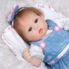 42 cm Yeux Bleus Fait à la Main réaliste Reborn bébé poupée avec Jupe en Jean Chiffons réaliste Reborn Fille poupée pour Enfa