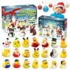 Calendrier Avent Bebe 2023,Calendrier de lAvent de Canard en Caoutchouc de Noël,24 Calendrier de lAvent Canard Mignon Noel 