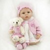 Reborn Baby Dolls, 55 cm Silicone Souple Nouveau-né Bébé Poupée 22 Pouces Réaliste Maison denfants Anniversaire Brown Eyes 