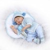 Reborn Baby Dolls, Simulation Silicone Pneu Bébé Poupée Mignonne Maison De Jeu Bleu Clair Jouet Cadeau Enfants Anniversaire C