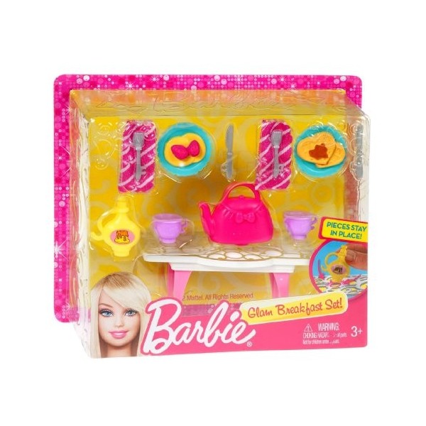 Barbie - Mini Accessoire Maison Glam: Ensemble Petit déjeuner Mattel X7933 