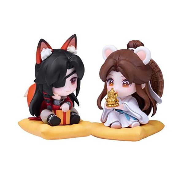 WENCY Heaven Officials Blessing Anime Figure Toys Xie Lian and Hua Cheng Q Version Figurine, Livrée avec Une Scène De Acryli