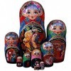 Poupée gigogne Poupées de nidification russe Set 10 pcs matryoshka empilant en bois imbriqué jouet à la main nichée for enfan