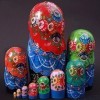 Poupée gigogne Poupées de nidification russe Set 10 pcs matryoshka empilant en bois imbriqué jouet à la main nichée for enfan