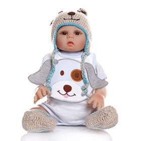 19 Pouces Poupée Bébés Reborn, 47cm Poupée Reborn pour Tout-Petits, Mou, Tendre Vinyle Silicone Réaliste Poupées, Yeux Ouvert