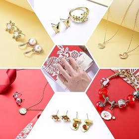 Calendrier de Lavent Bijoux Femme 2023 - Calendrier de Lavent Charm Bracelet Collier Boucles Doreilles Bague pour Fille Je