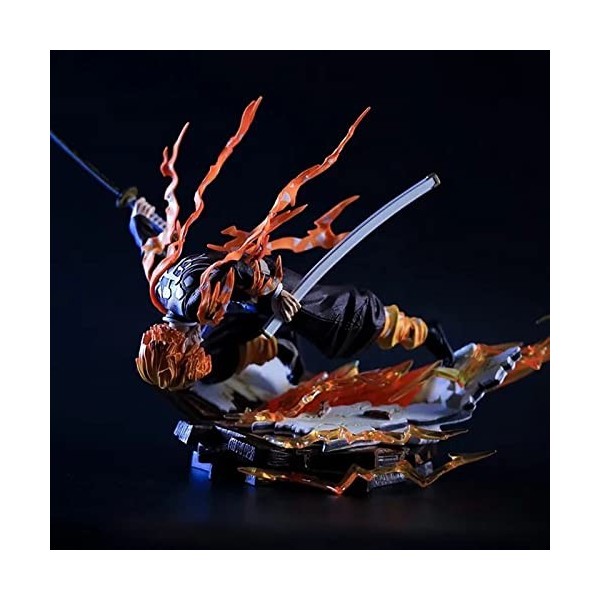 Demon Slayer Anime Agatsuma Zenitsu Figurine illuminée, figurines en PVC, statue à collectionner, jouets de poupées, cadeau d