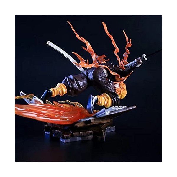 Demon Slayer Anime Agatsuma Zenitsu Figurine illuminée, figurines en PVC, statue à collectionner, jouets de poupées, cadeau d