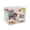 ibasenice 4 Ensembles Modèle De Cabine Enfants Playset Jouets en Bois Maisons De Poupée en Bois Kits De Maison De Poupée Débu