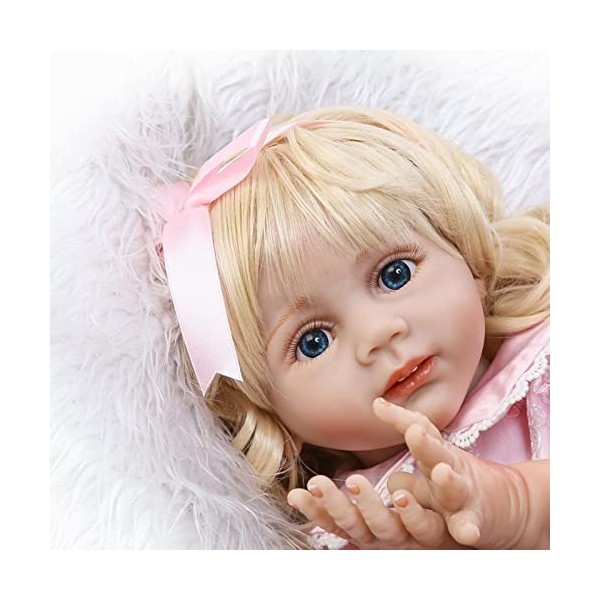 HAMIMI 60cm 24inch Reborn Baby Dolls Poupées de Renaissance du Corps en Silicone Souple Fait à la Main Réaliste pour 3-10 Cad