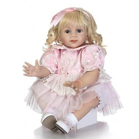 HAMIMI 60cm 24inch Reborn Baby Dolls Poupées de Renaissance du Corps en Silicone Souple Fait à la Main Réaliste pour 3-10 Cad