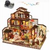 Kit de Maison de poupée à Faire soi-même de Style Japonais Meubles Miniatures Faits à la Main Lumières LED Kit de Maison de p