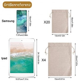 Anpro DIY Calendrier de lAvent à remplir de sachets en tissu – Grand sac en toile de jute avec 24 chiffres de lAvent autoco