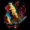 Typhlosion&Cyndaquil Fire Figurine danimal de compagnie en PVC statique 28 cm peut être allumée debout Anime Jouets à main F