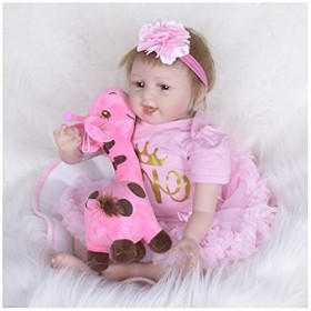 Doll Girl - 22 Pouces 55 Cm Reborn Dolls Silicone Girl - Poupées réalistes, Coffret Cadeau pour Enfants