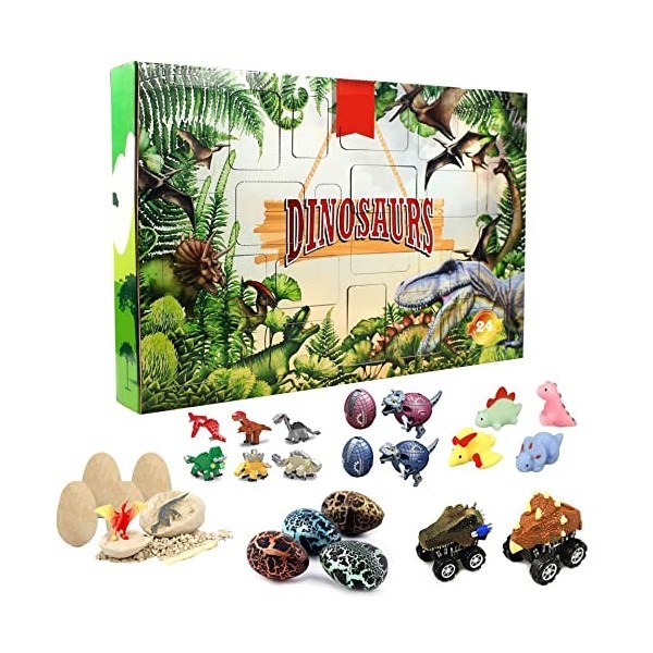 Calendrier de lavent 24 jouets surprises oeufs de dinosaures éclos jouets de dinosaures 24 jours calendrier de lavent de No