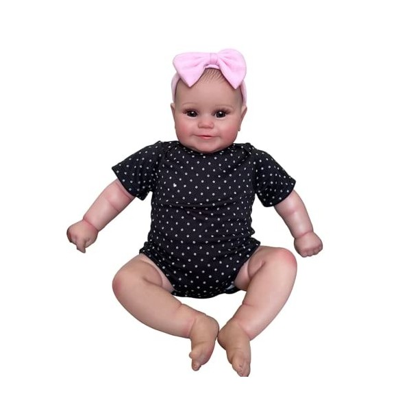Poupées Reborn en Silicone Souple Et Vinyle pour Bébé Fille, Poupée Bébé Vivante, Poupée Réaliste, Cadeaux De Noël 60 Cm, Ye