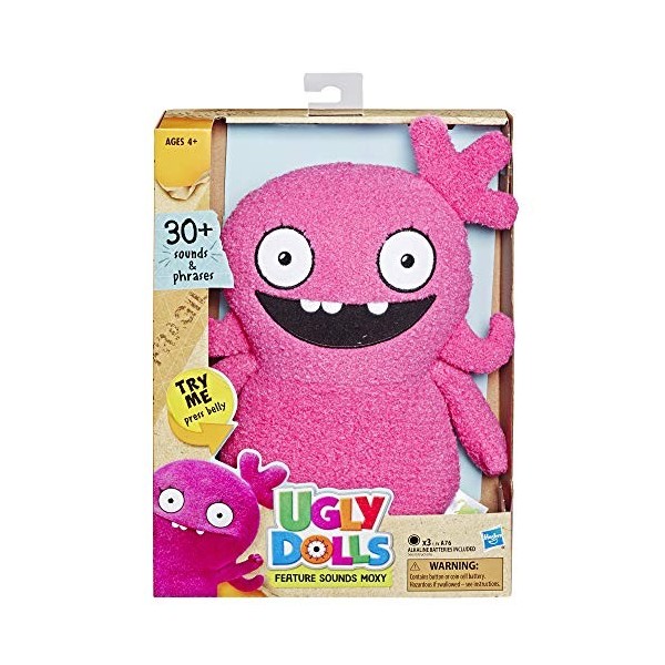 Uglydoll Feature Sounds Moxy, Stuffed Plush Toy That Talks, 11.5" Tall